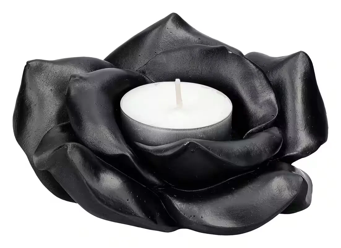 FIGUREN SHOP GMBH Teelichthalter Schwarze Rose Deko Teelicht Halter