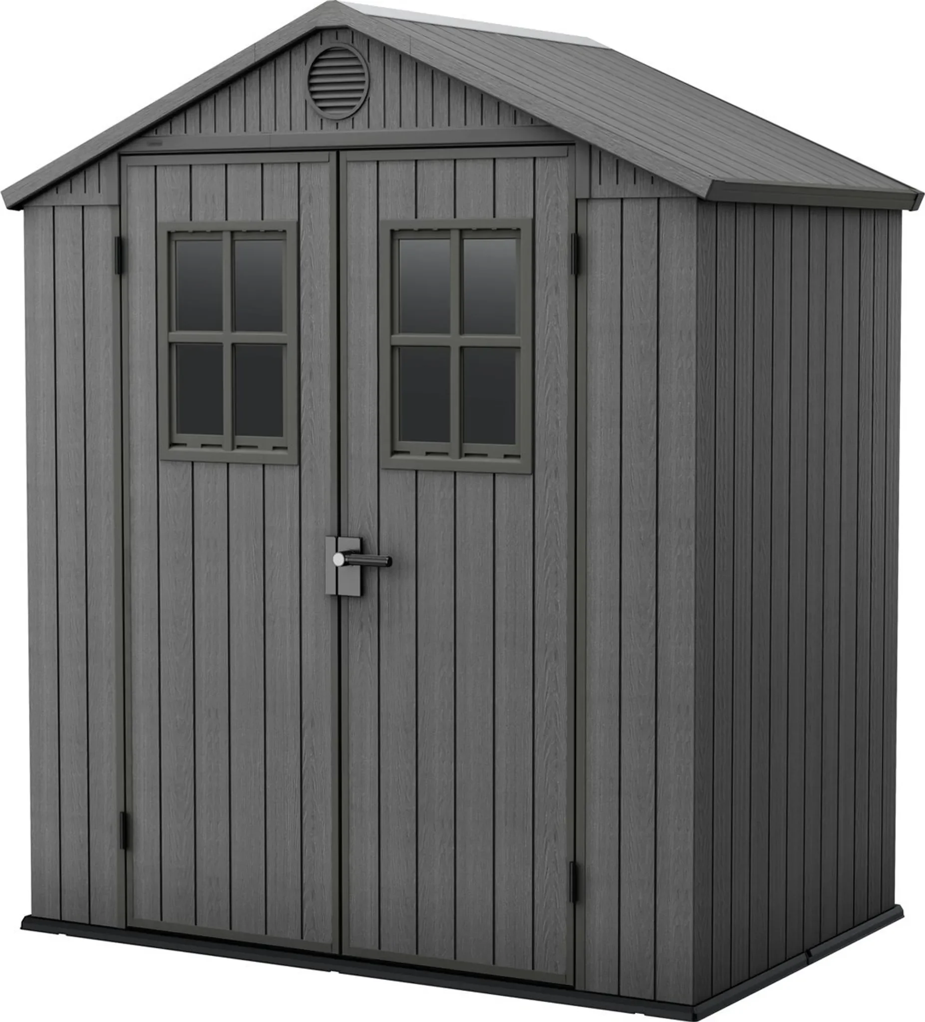Keter Darwin 6x4 Gartenhaus, wetterfest, Doppeltüren, Dachfenster