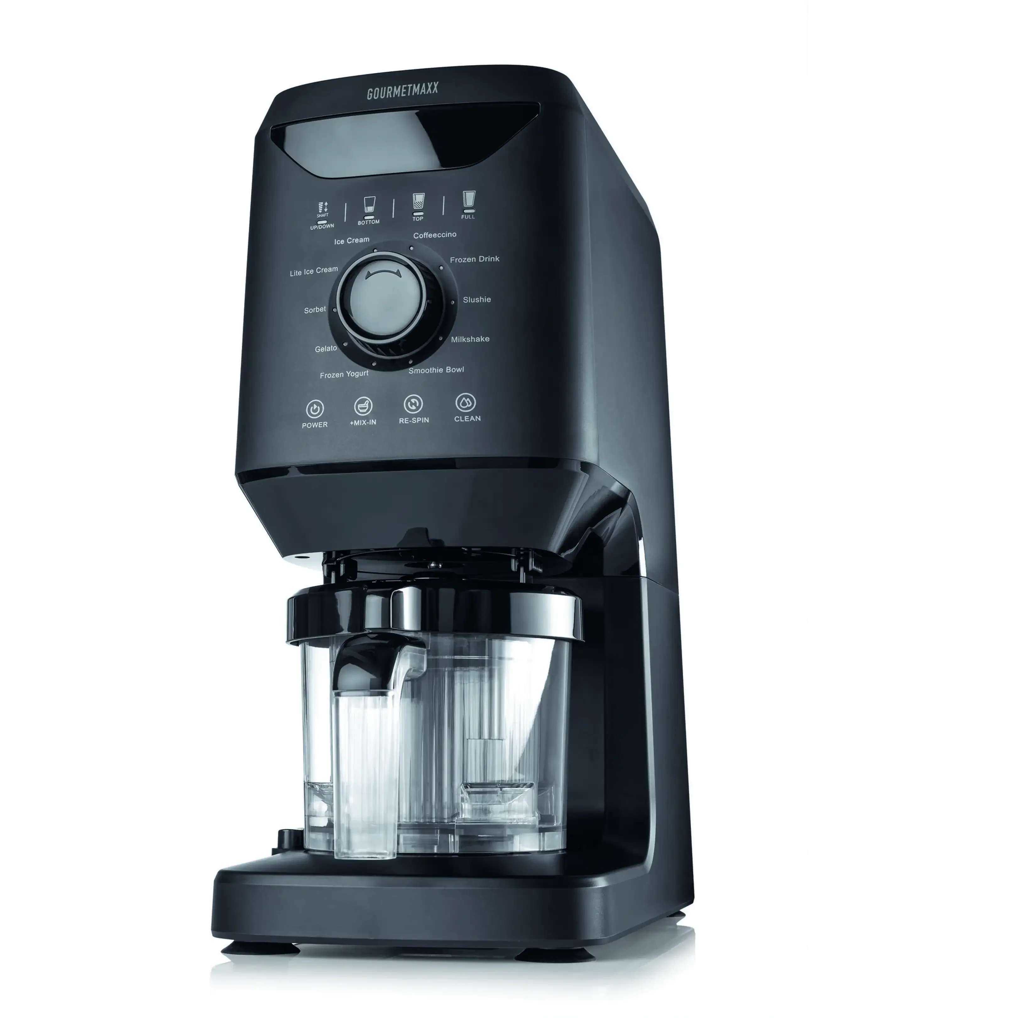 GOURMETMAXX 19370 Speiseeismaschine 800 W, 2 Becher, Schwarz