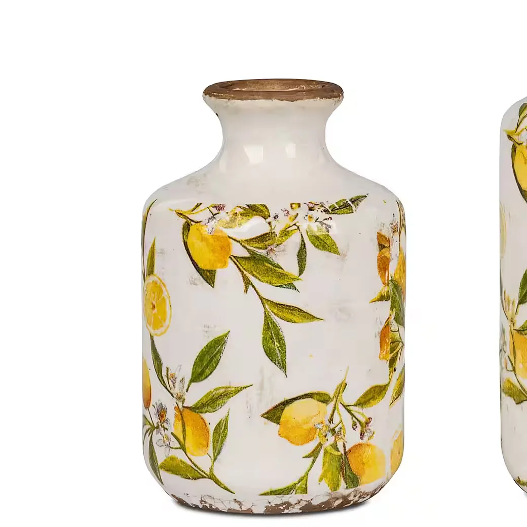 FORMANO Dekovase Vintage Lemon Vase mit Zitronenmotiv