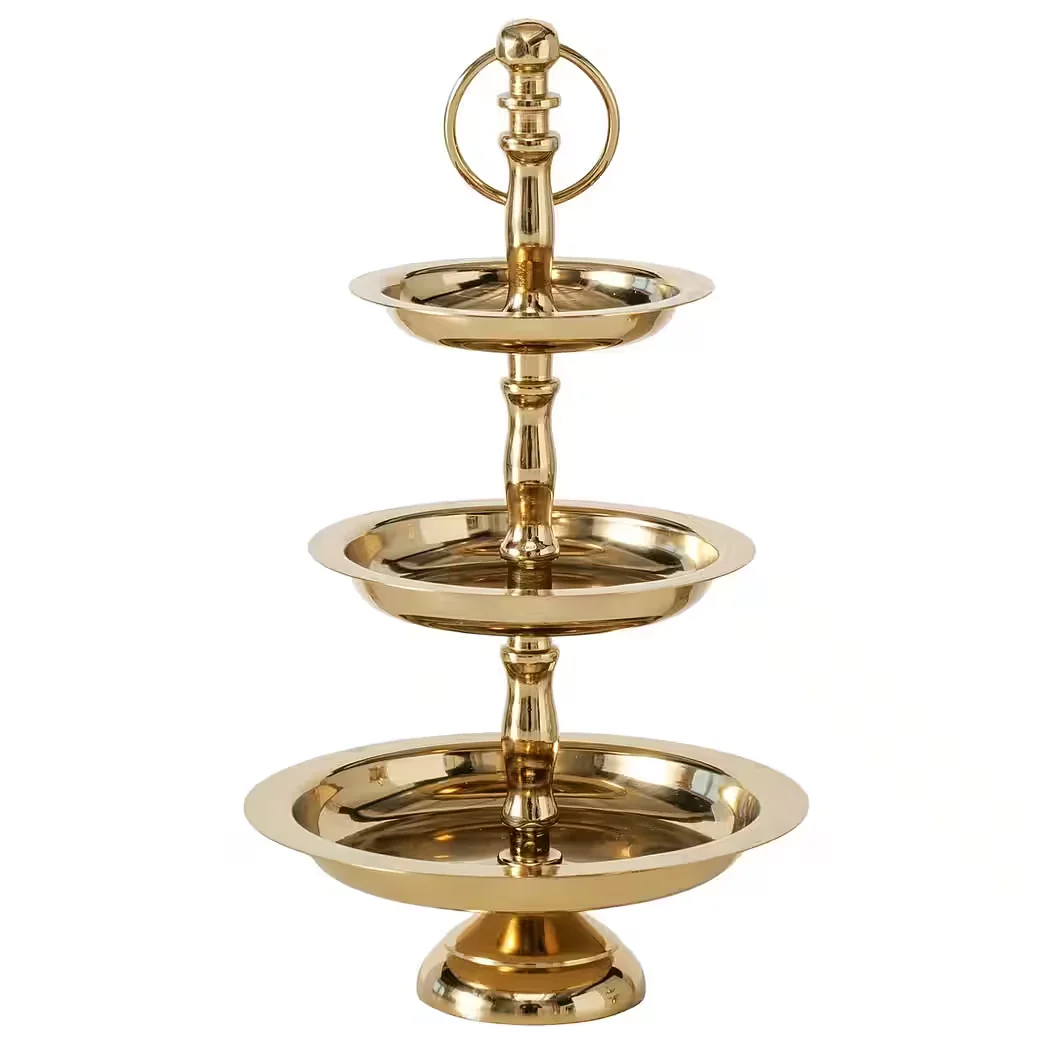 Boltze Dekoetagere Maravelle dreistufig Gold Metall