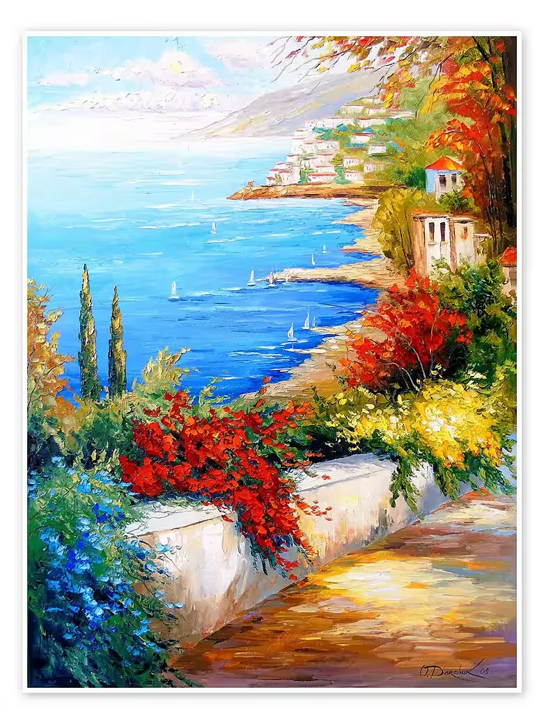POSTERLOUNGE Wandbild Mittag am Meer maritimes Motiv