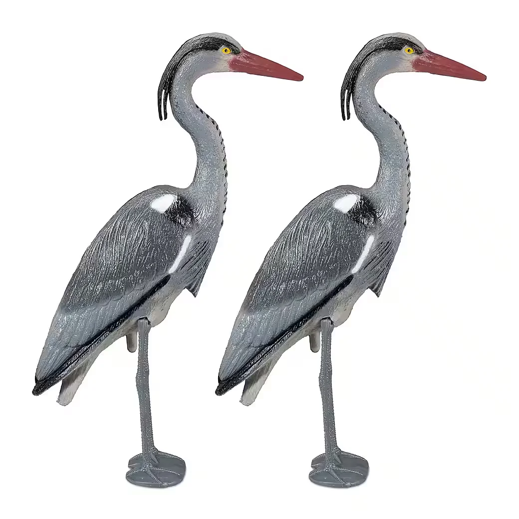 Relaxdays Gartenfigur Reiher 2er Set Deko für Garten