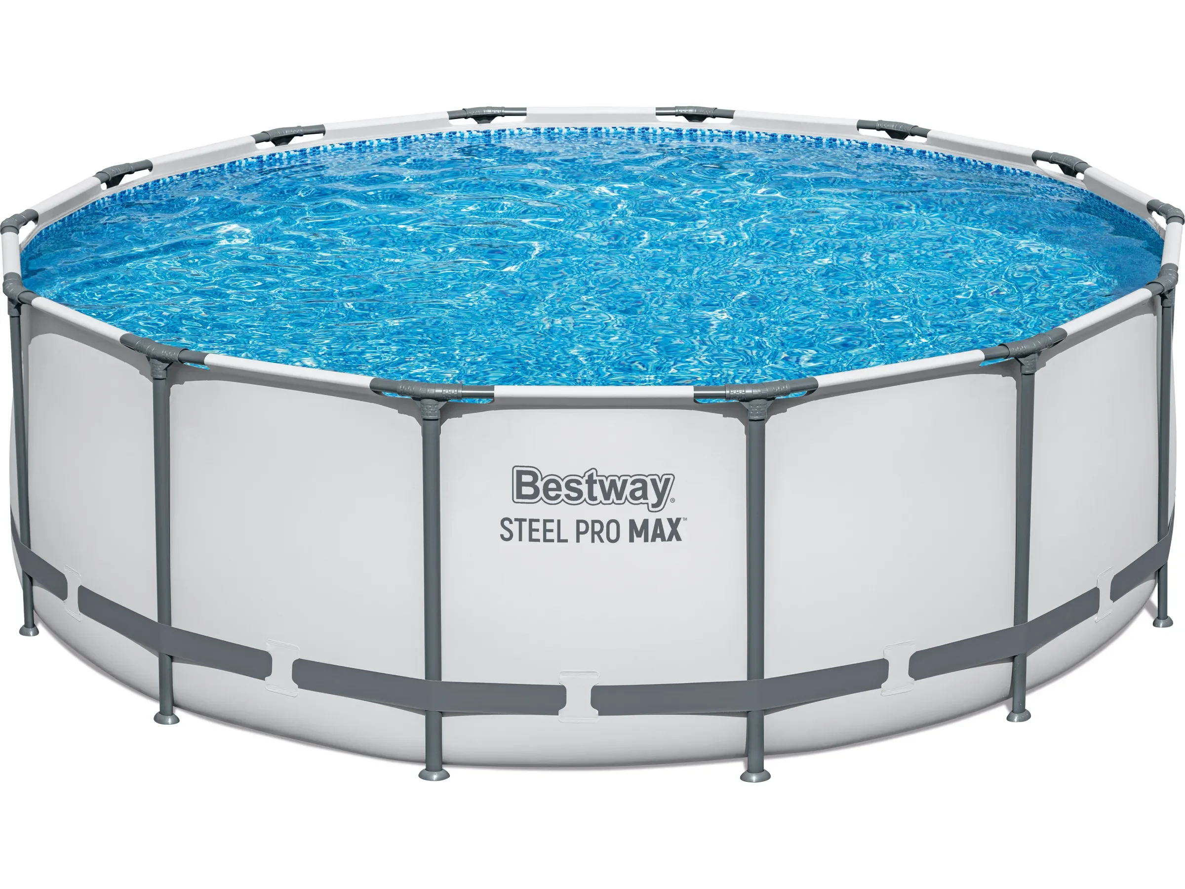 Bestway Steel Pro Max Stahlrahmen Pool Set 427 x 122 cm rund lichtgrau