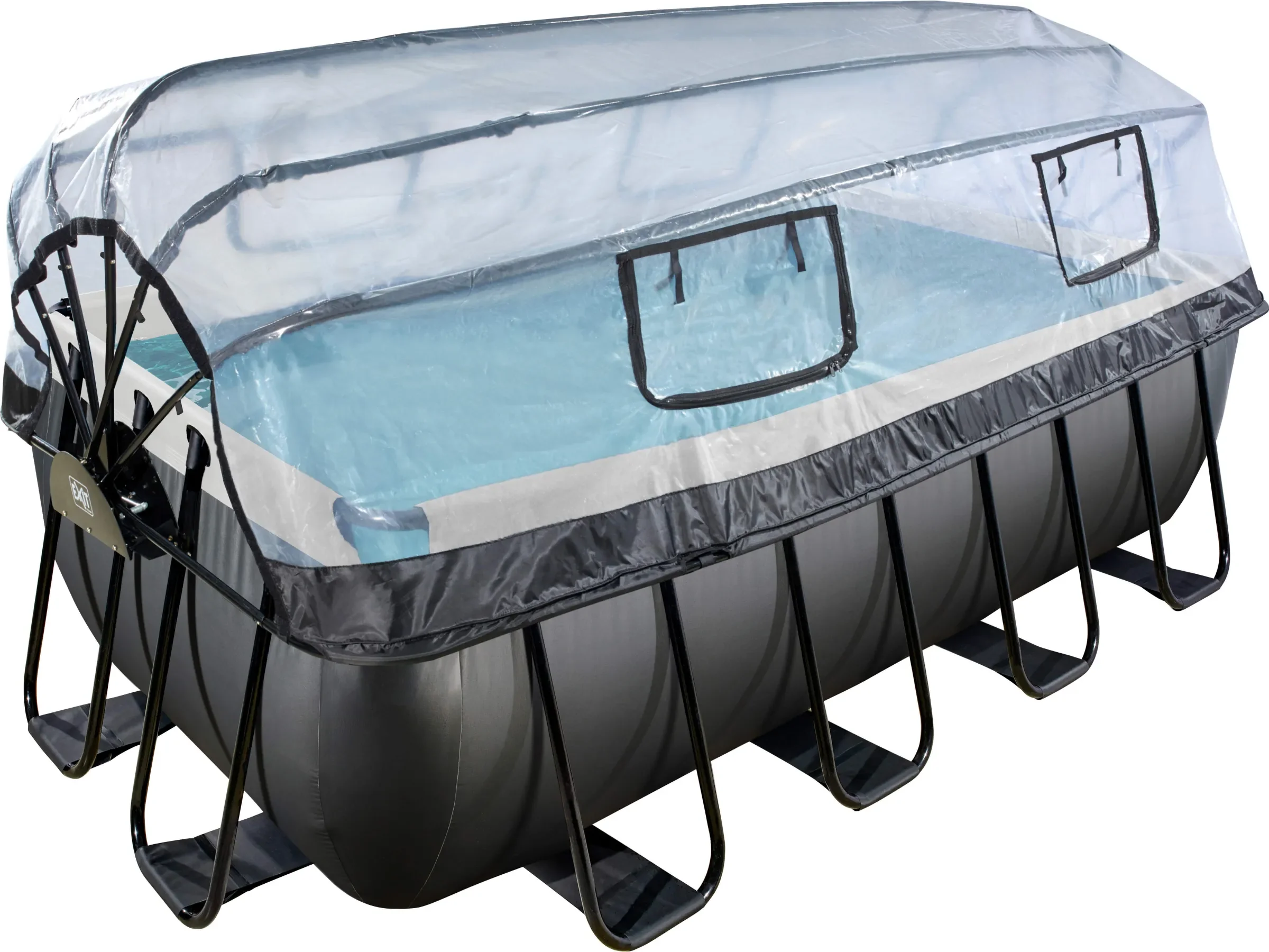EXIT Black Leather Pool 400x200x122 Sandfilterpumpe und Abdeckung