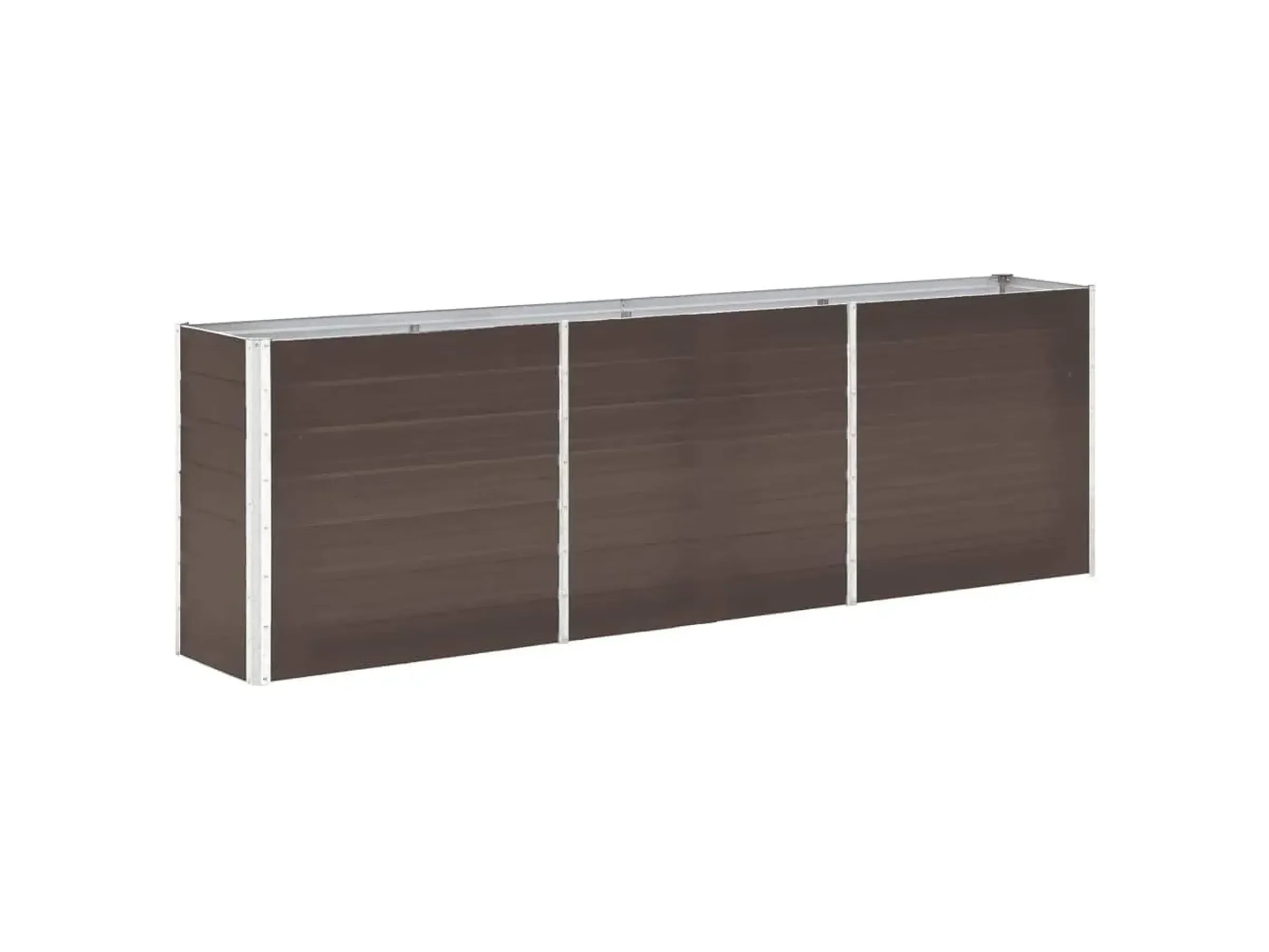 DELUKE OSKAR Hochbeet Metall 240x40x77 cm Braun verzinkter Stahl