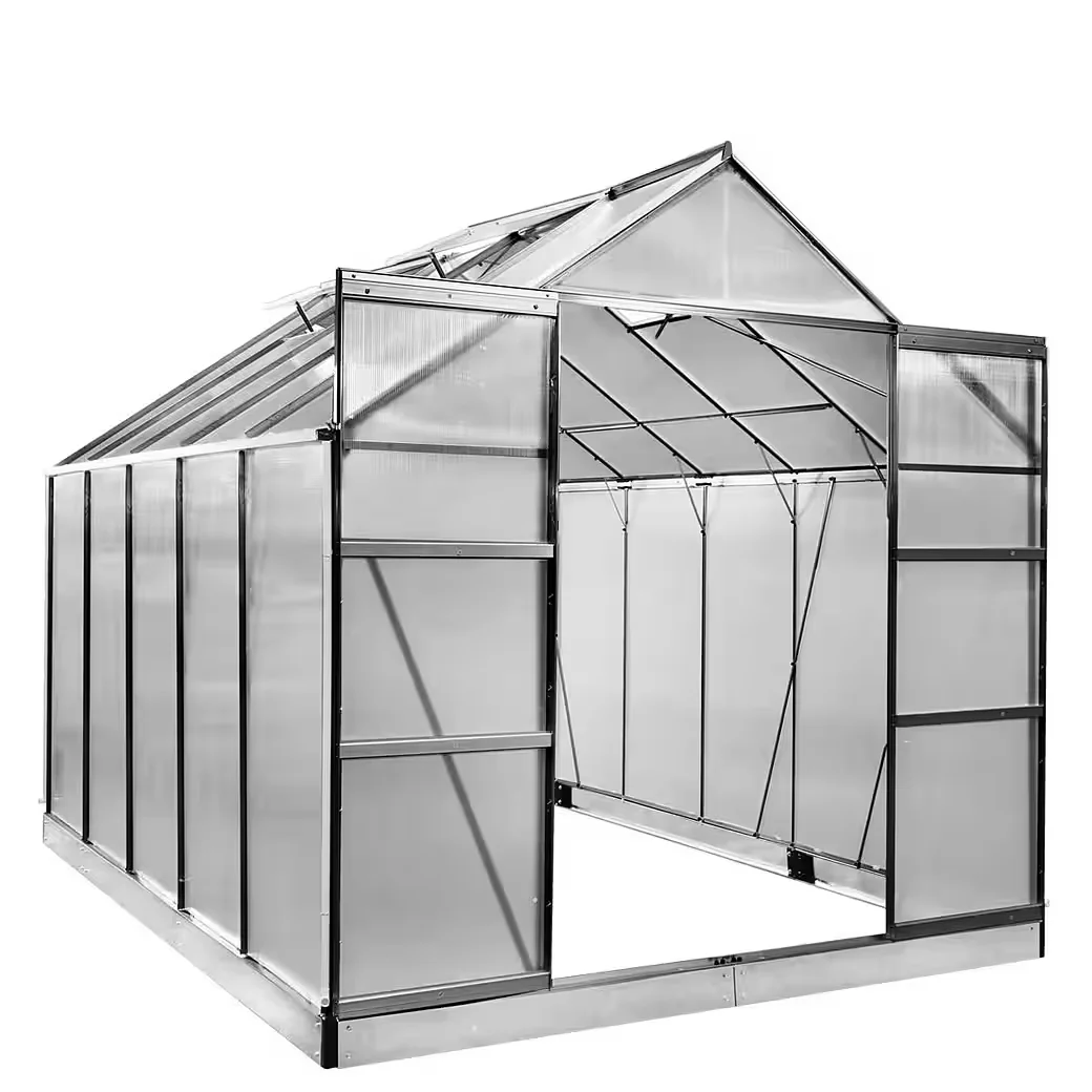 BRAST Alu Gewächshaus mit Fundament rostfrei 310x250x235 cm TÜV