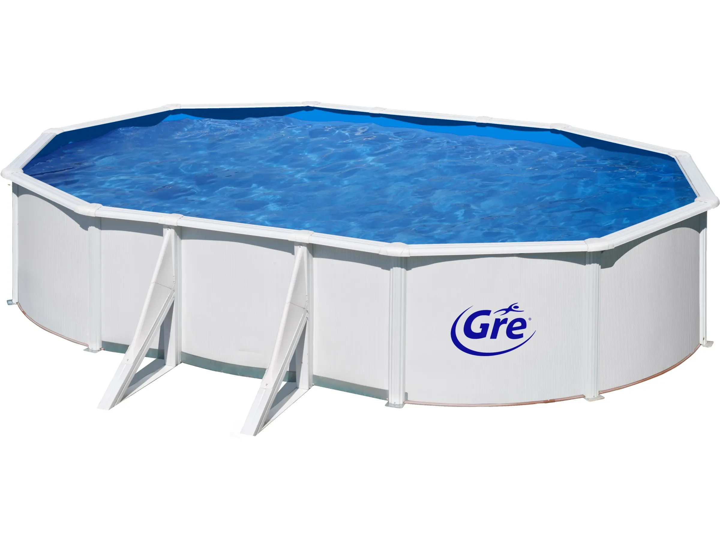 GRE Fidji ovaler Stahlwandpool 500x300x120 cm weiß Aufstellpool