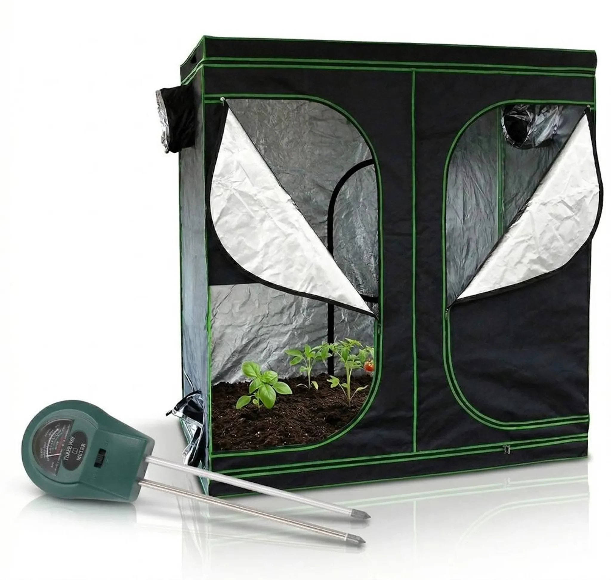 MUCOLA Growbox Zuchtzelt 240x120x200 cm inkl. 3in1 Feuchtigkeitsmesser