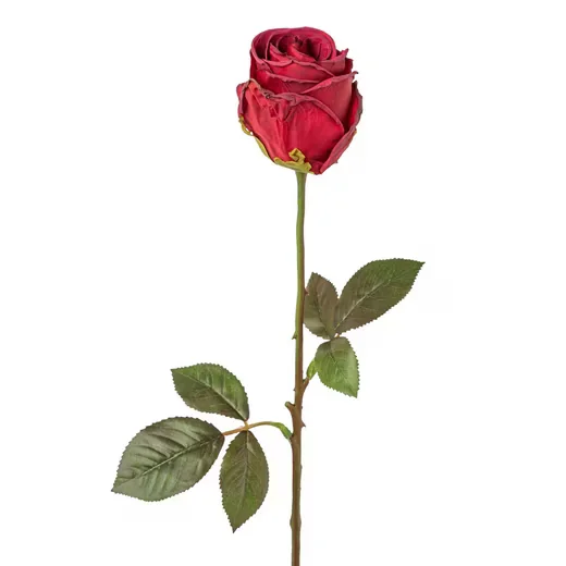 GASPER Kunstblume Rose Trockenblume bordeaux 46 cm 1 Stück