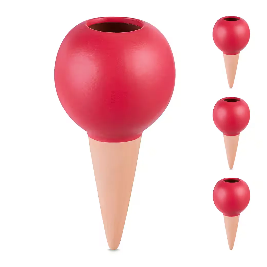 Relaxdays Bewässerungssystem Tonkegel 4er Set für Pflanzen