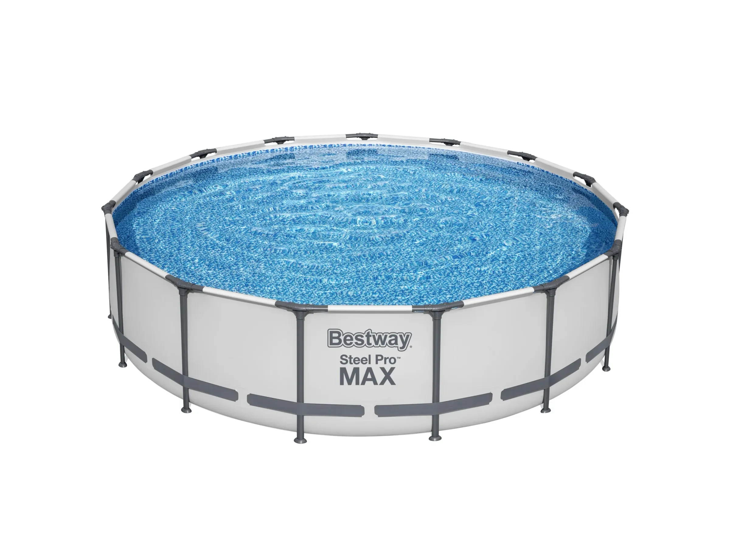 Bestway Steel Pro MAX Stahlrahmenpool Set 457x107 cm rund lichtgrau