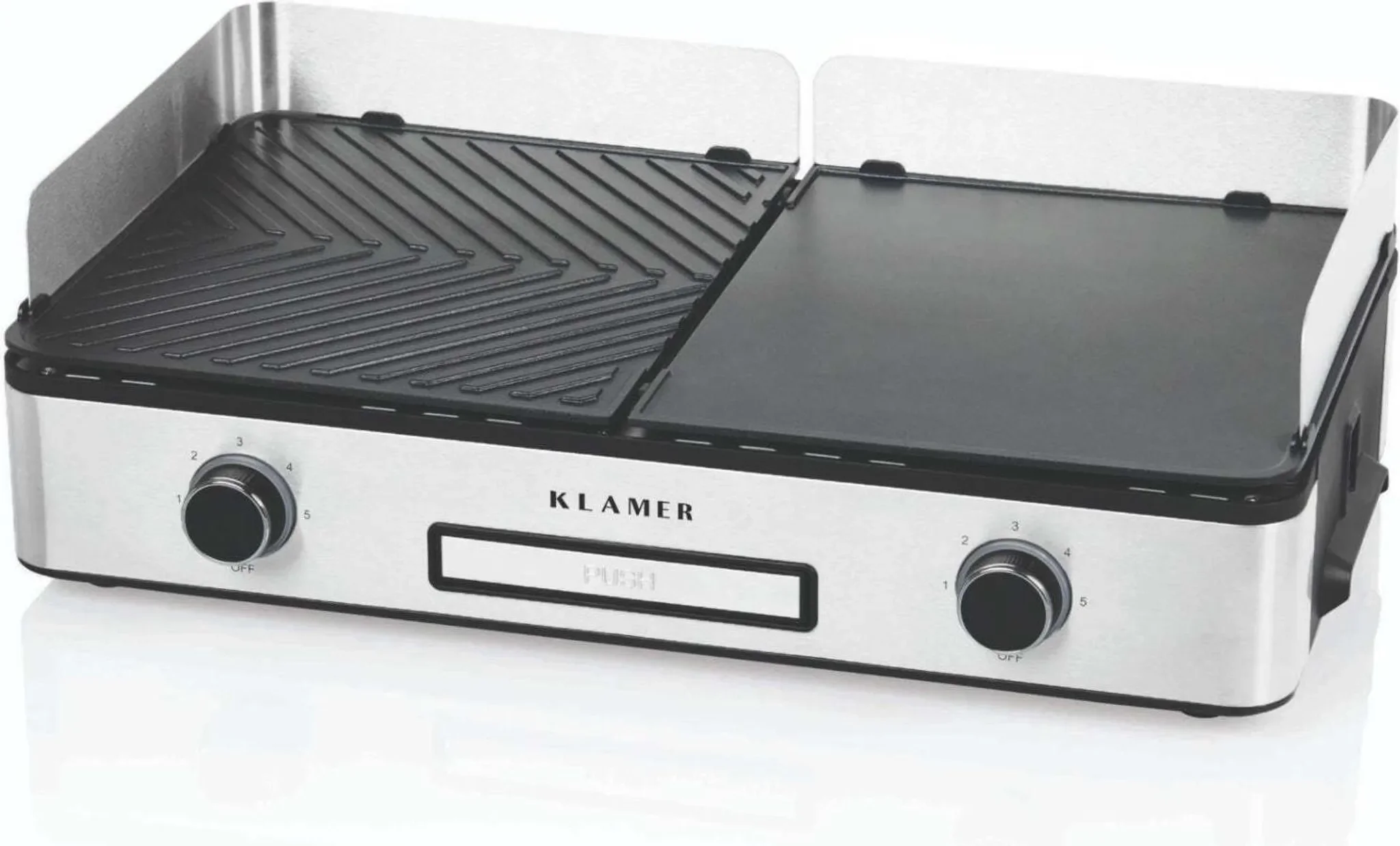 KLAMER Elektrogrill, abnehmbare antihaft Duo Platten, 5 Stufen