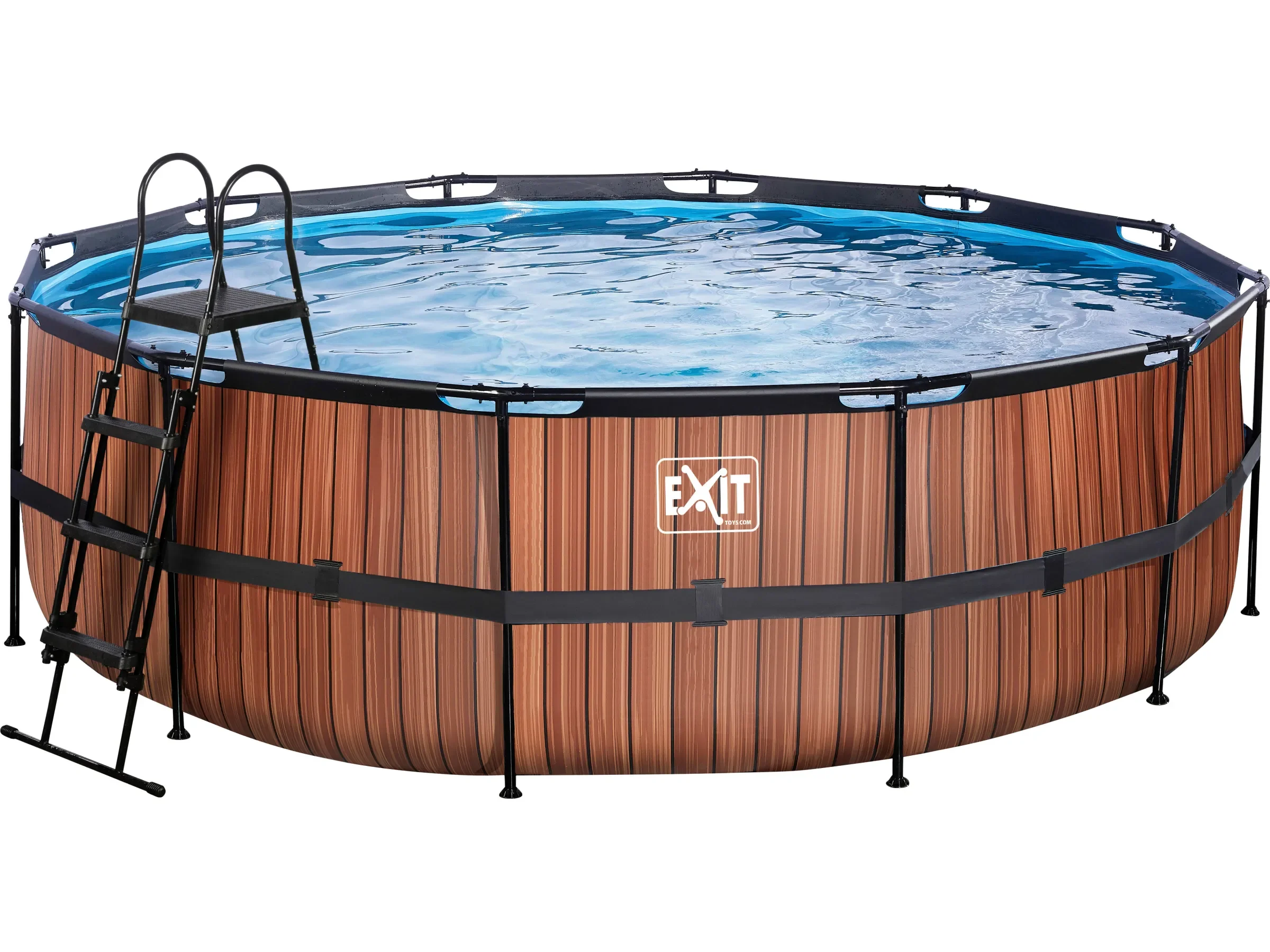 Exit Wood Pool Braun Rundpool 450 x 122 cm mit Sandfilterpumpe