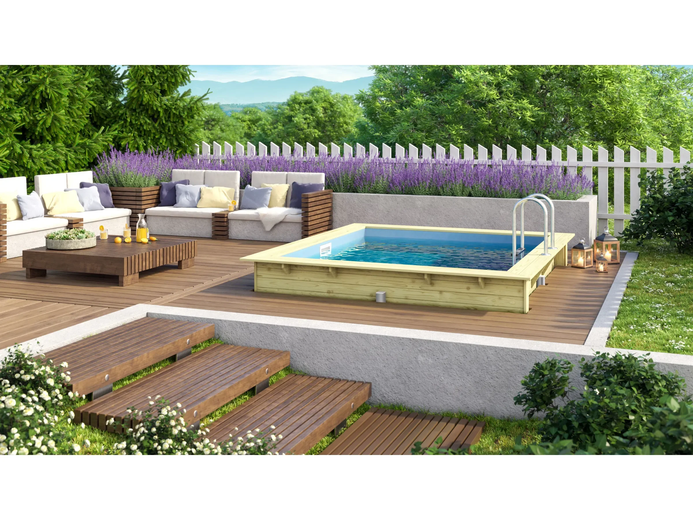 KARIBU Pool Innenhülle Blau Gr. 1 KDI für Holzpool