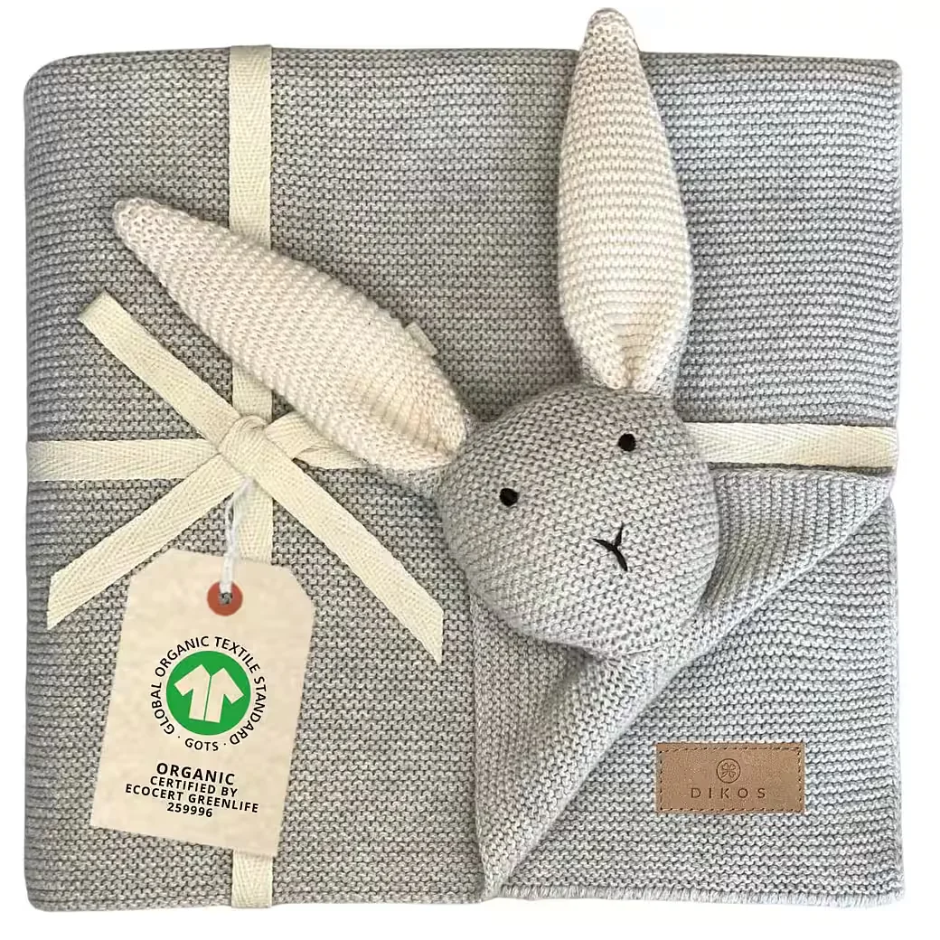 DIKOS Babydecke Schmuse-Hase Geschenkset für Mädchen und Jungen